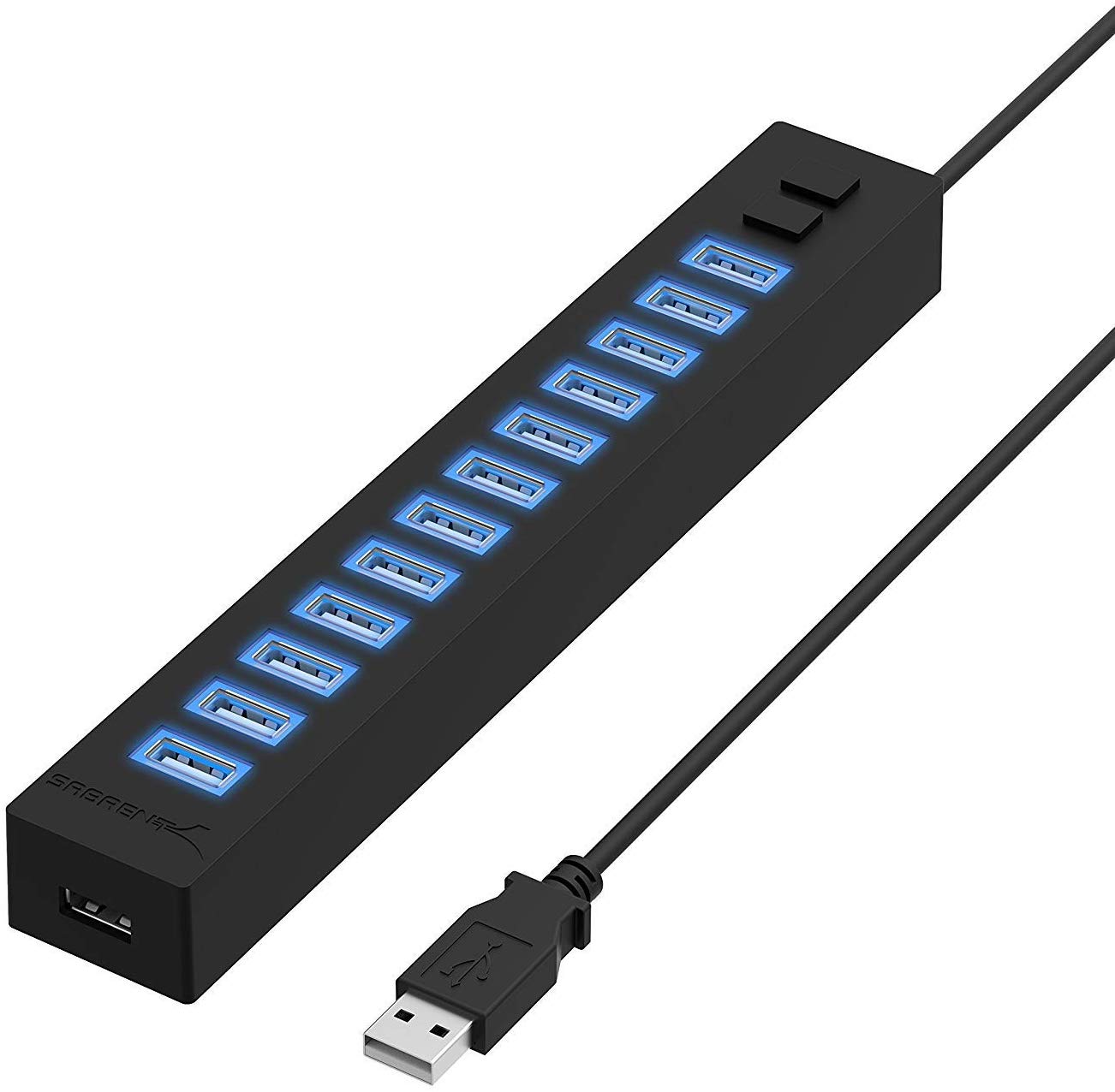 Sabrent 13 Port USB 2.0 Hub with Power Adapter and 2 Control Switches  (HB-U14P) | eBay